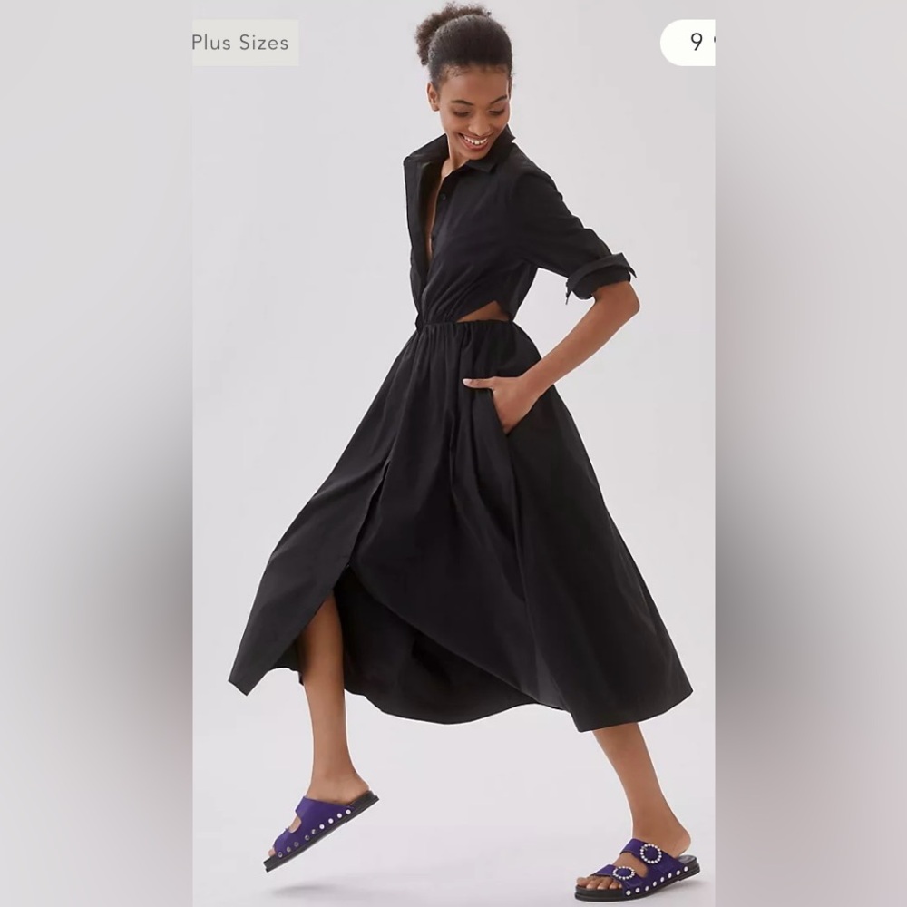 Anthropologie Sunday in Brooklyn Cut-Out Midi Shirtdress